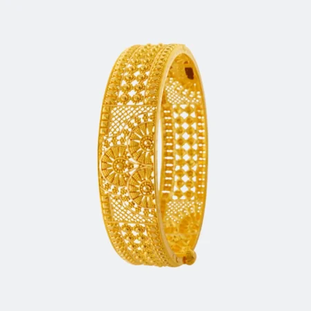 22 Carat Covering Gold Floral Cutwork Bangle ( 2 Pieces )